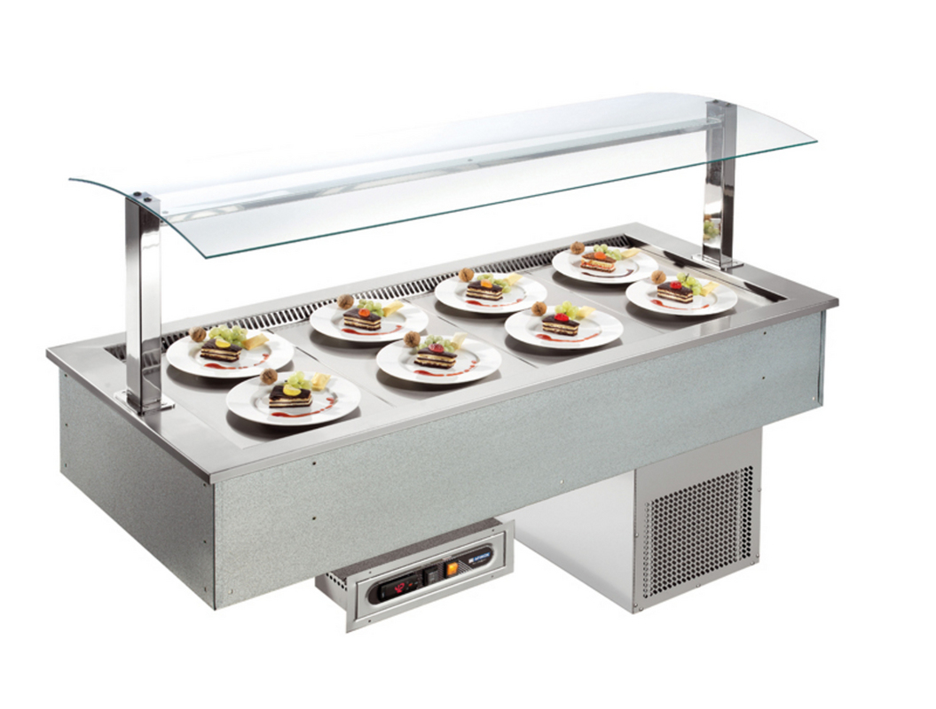 AFINOX Einbau Salatbar SL-BLUE 2/1 GN forcierte Kühlung Tief 20 cm.