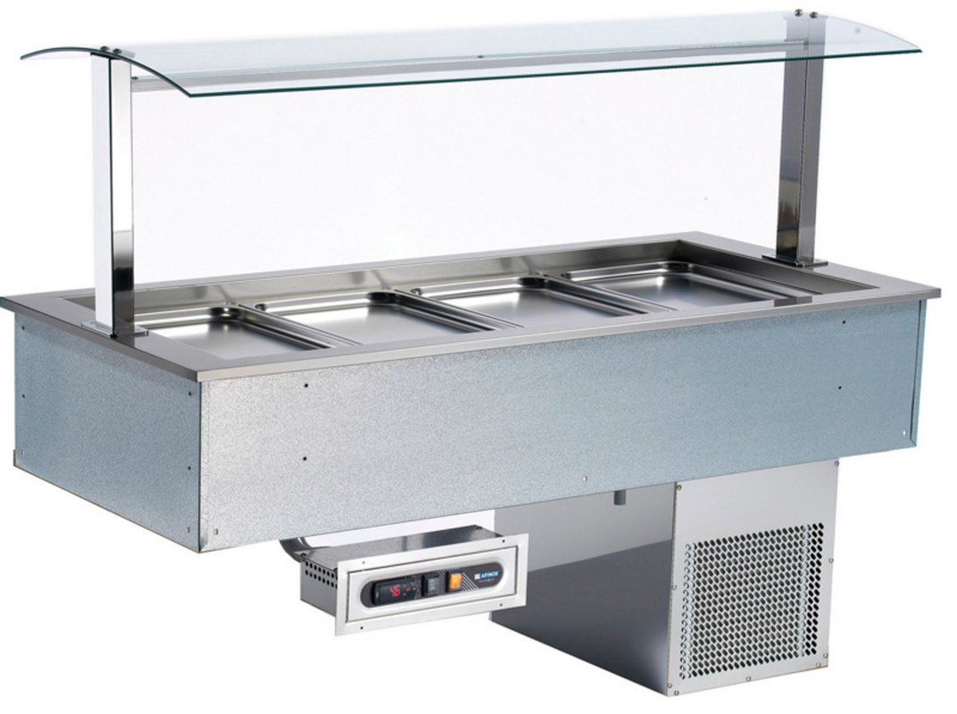 AFINOX Einbau Salatbar SLR-GREEN 2/1 GN statische kühlung Tief 20 cm.