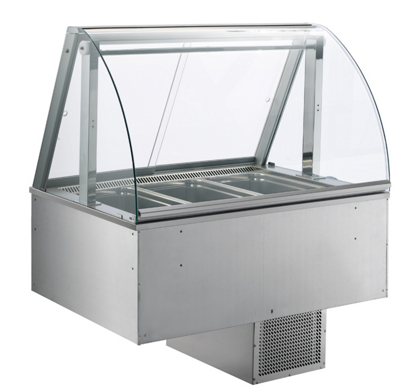 AFINOX Einbau Salatbar SLR-GREY 5/1 GN forcierte Kühlung Tief 20 cm.