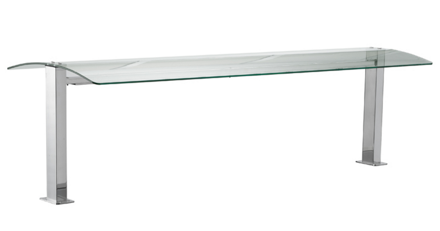 AFINOX Einbau Salatbar SL-SOV LED 2/1 GN Glasaufbau, Zwischenglas und mit LED-Edehlstahl Pfosten.