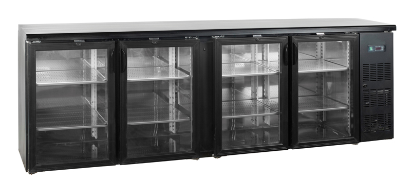 TEFCOLD Counter Flaschen Kühlschrank TEF CBC 410 G 4 Glastüren